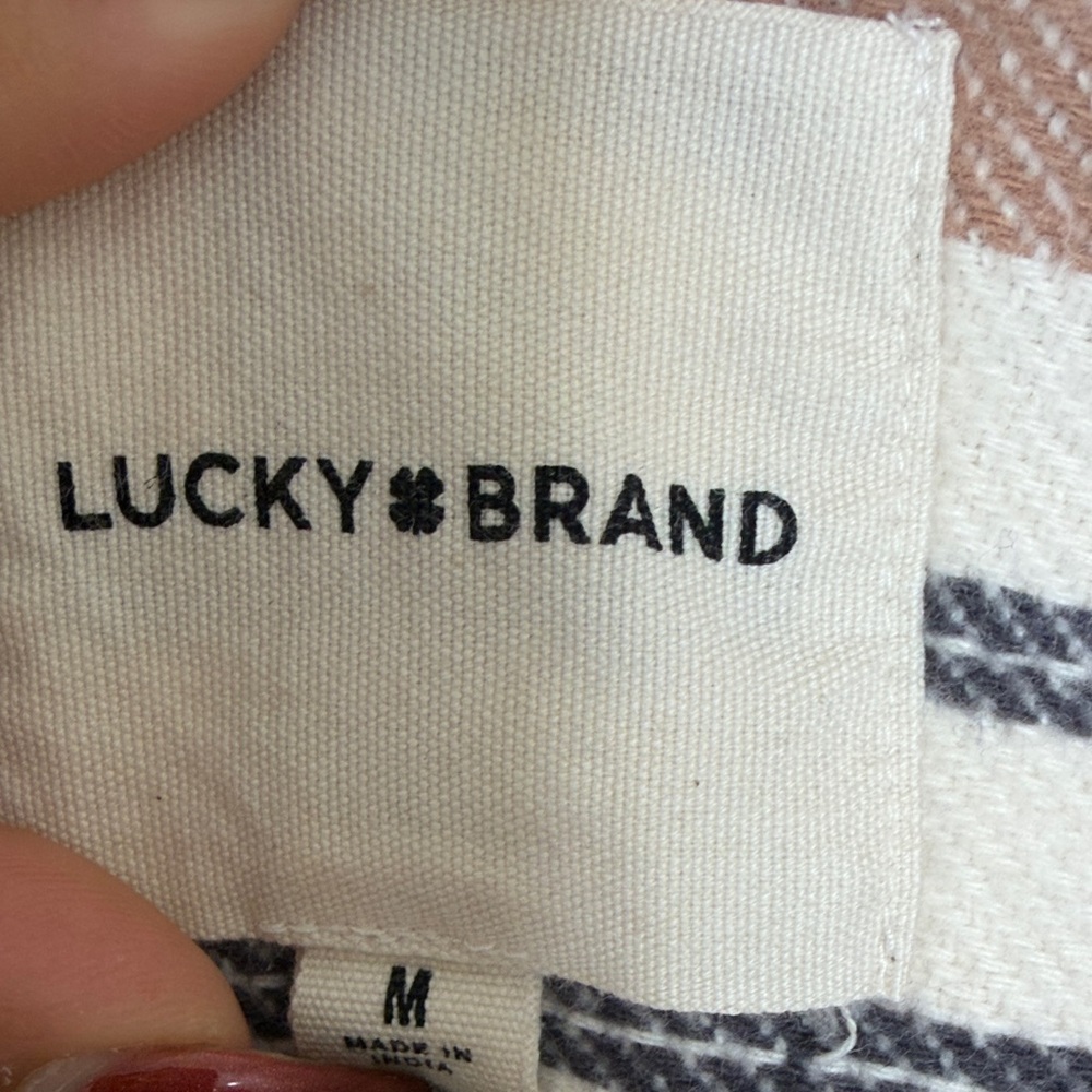 Lucky Brand 100% Cotton Jacket With Sherpa Collar Size M - Picture 7 of 12